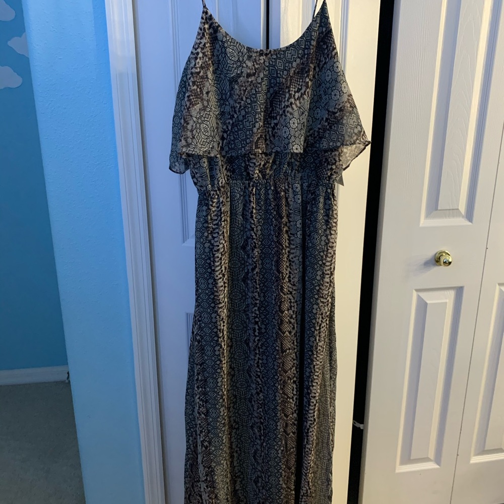 Spaghetti strap dress snake skin print